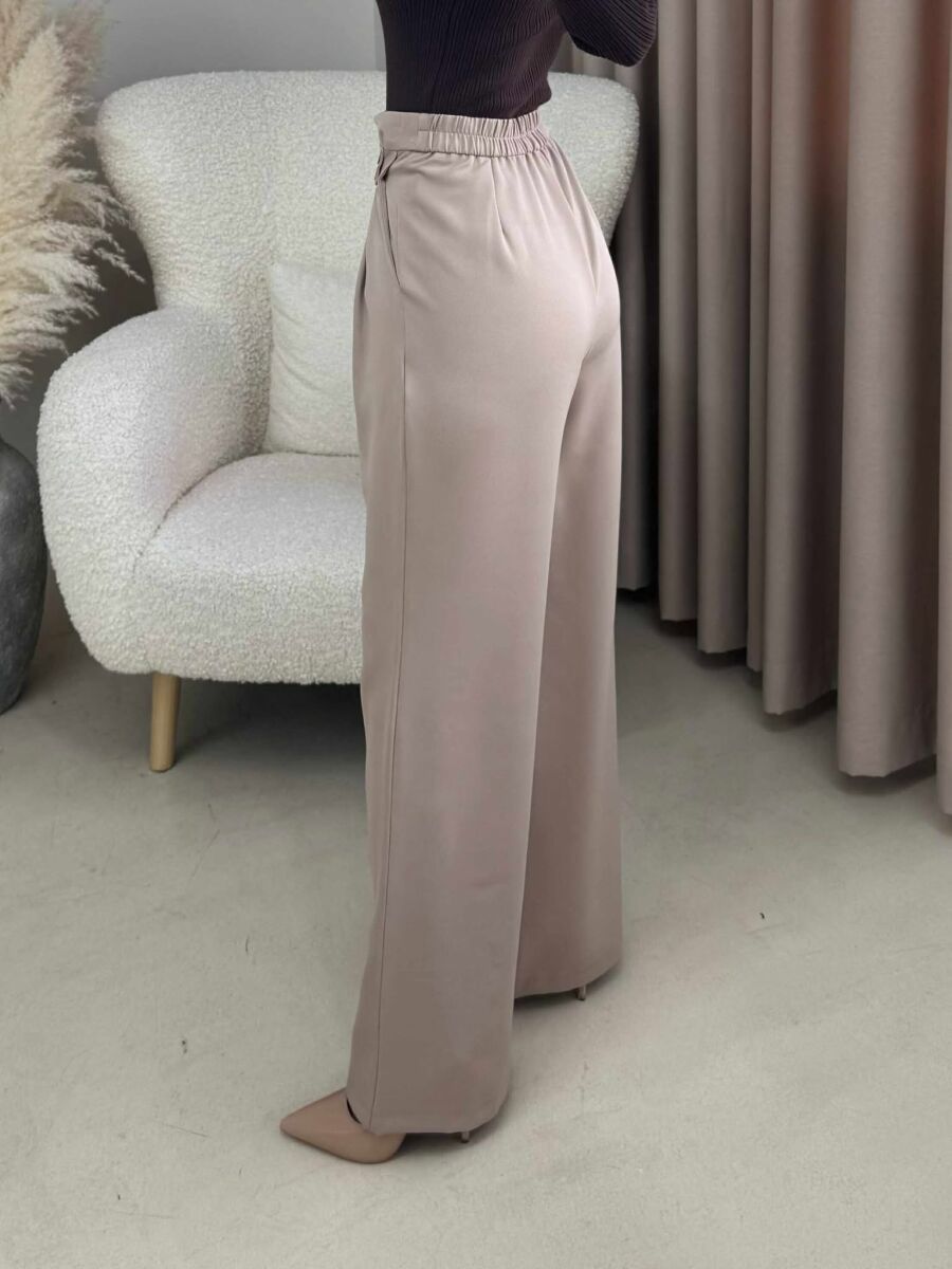 WIDE LEG ONE COLOR WOMAN TROUSERS BEIGE/BEZHE - 4