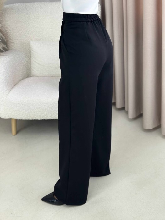 WIDE LEG ONE COLOR WOMAN TROUSERS BLACK/ E ZEZE - 4