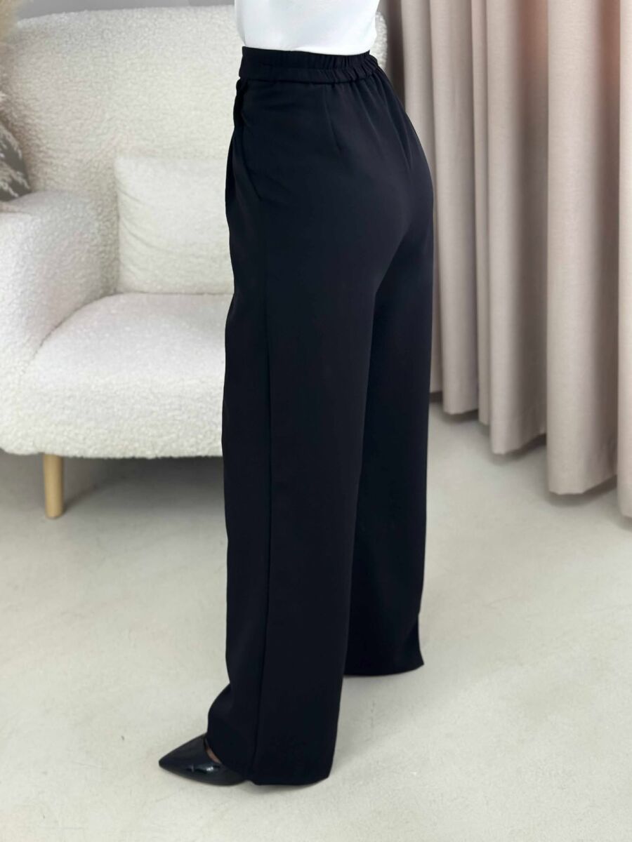 WIDE LEG ONE COLOR WOMAN TROUSERS BLACK/ E ZEZE - 4