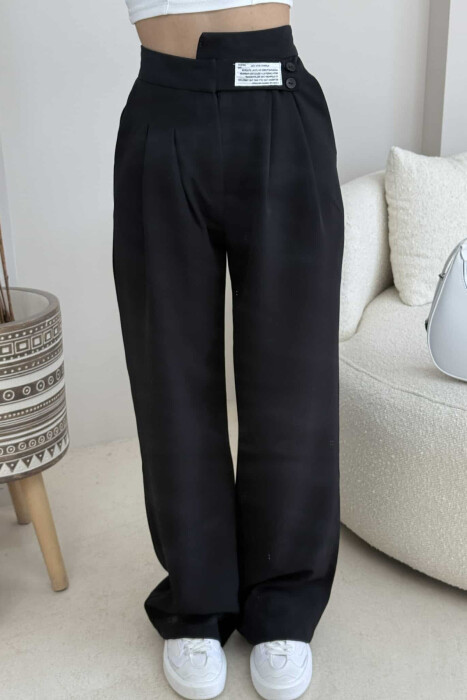 WIDE LEG WOMAN TROUSERS IN BLACK COLOR - 3