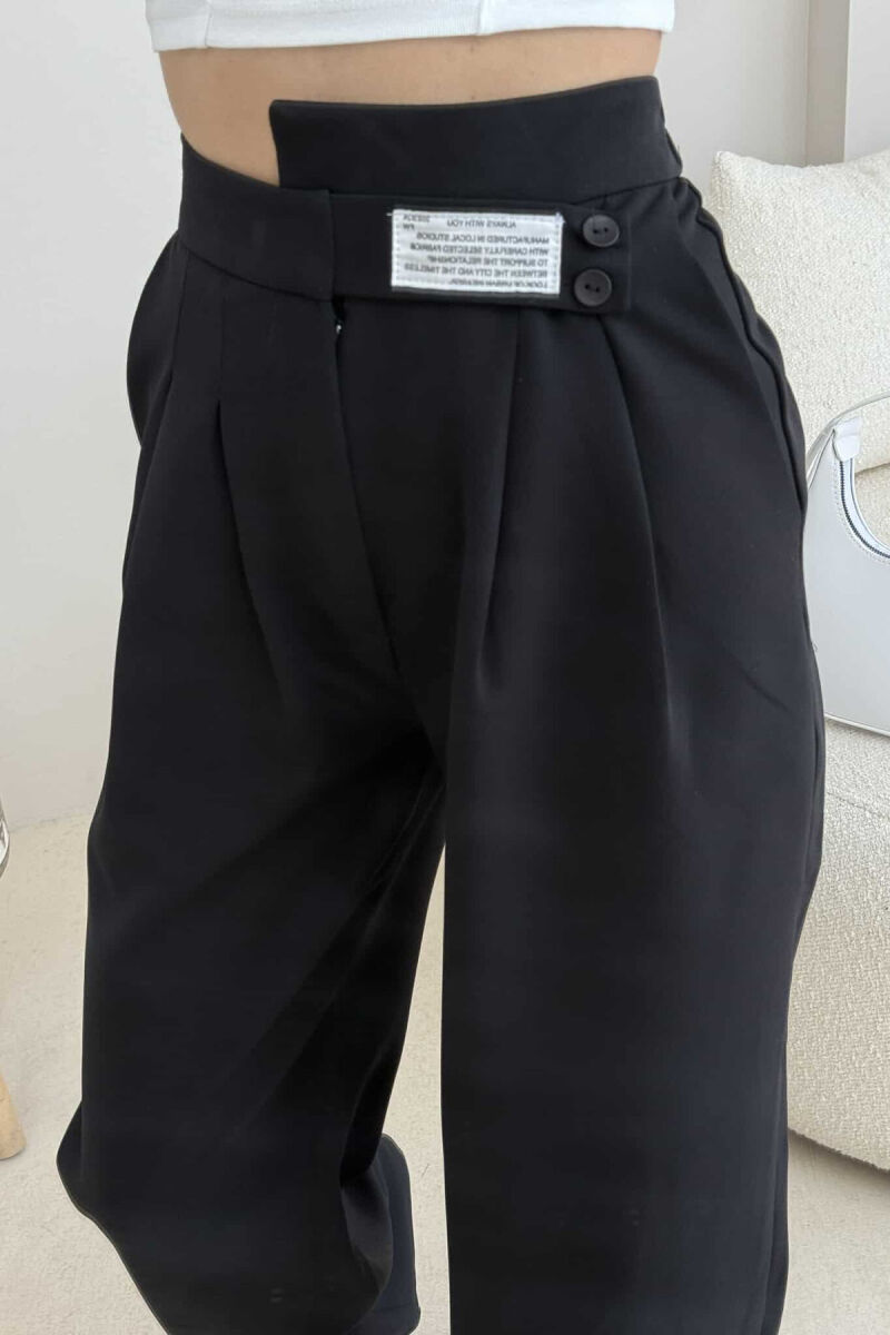 WIDE LEG WOMAN TROUSERS IN BLACK COLOR - 4