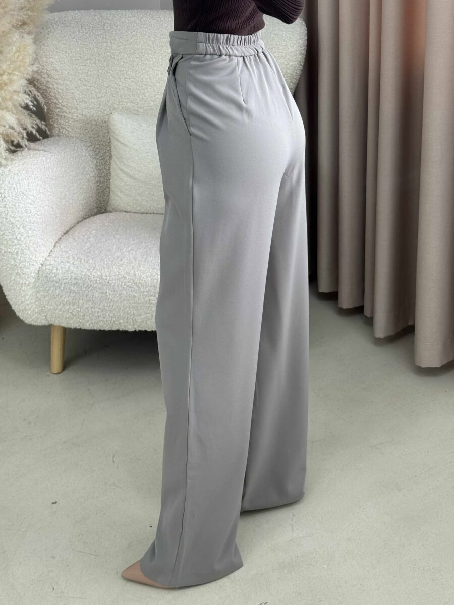 WIDE LEG ONE COLOR WOMAN TROUSERS GREY/GRI - 4