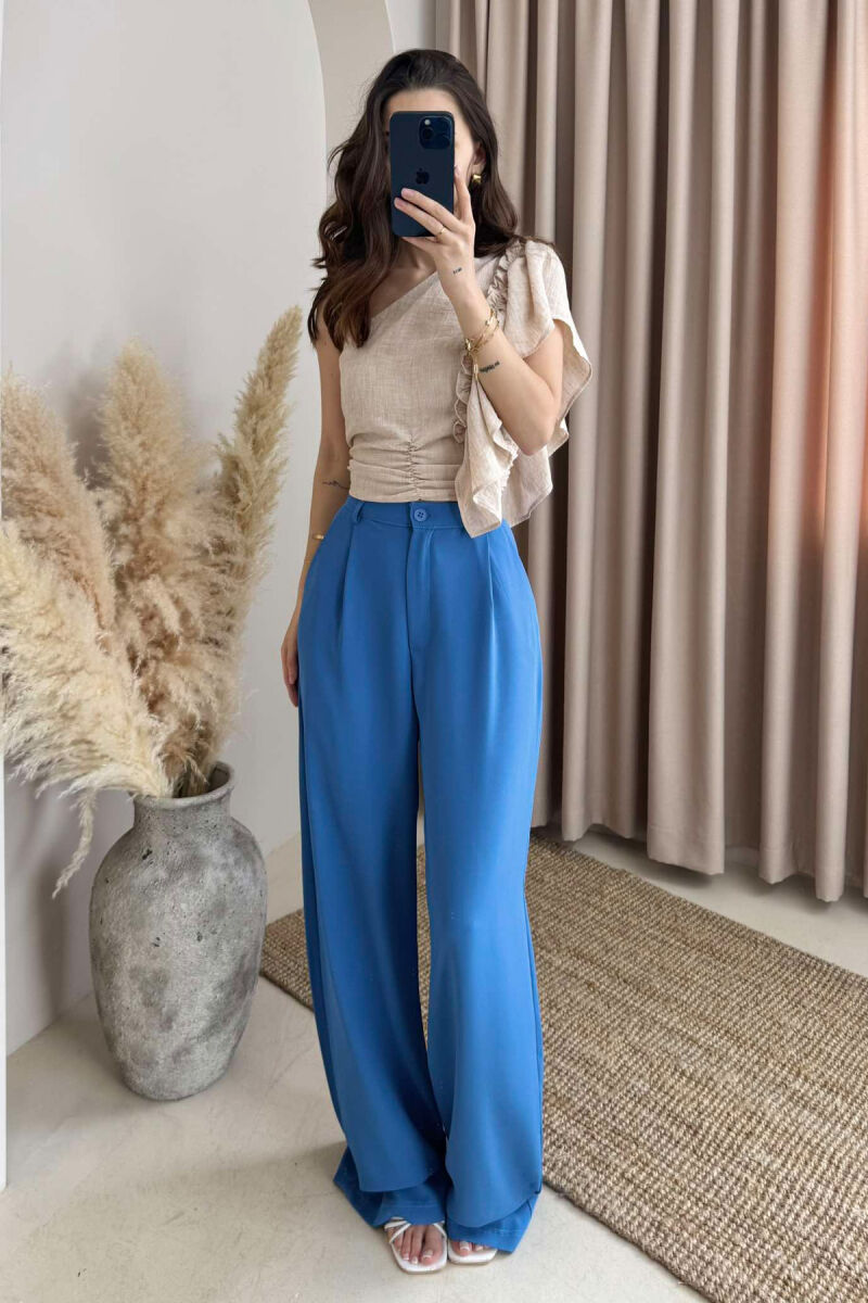WIDE LEG WOMEN TROUSERS IN LIGHTBLUE COLOR - 6