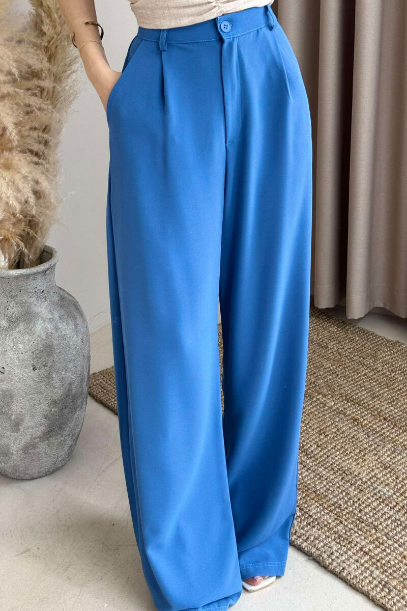 WIDE LEG WOMEN TROUSERS IN LIGHTBLUE COLOR - 8