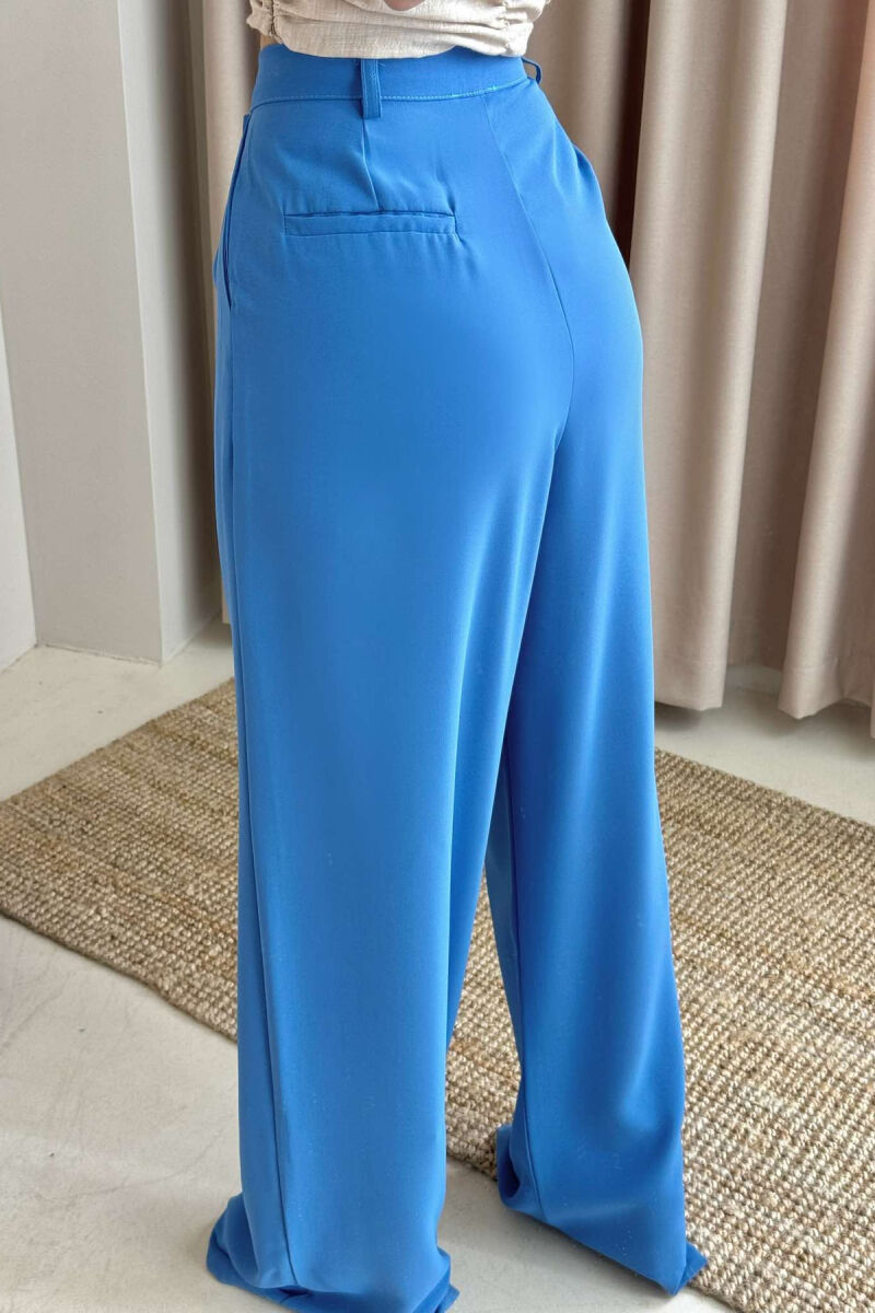 WIDE LEG WOMEN TROUSERS IN LIGHTBLUE COLOR - 9