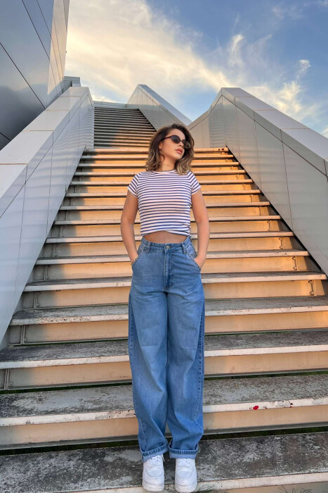 WIDE LEG WOMEN JEANS BLUE/BLU 
