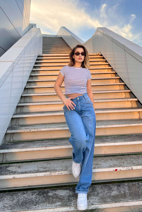 WIDE LEG WOMEN JEANS BLUE/BLU - 2