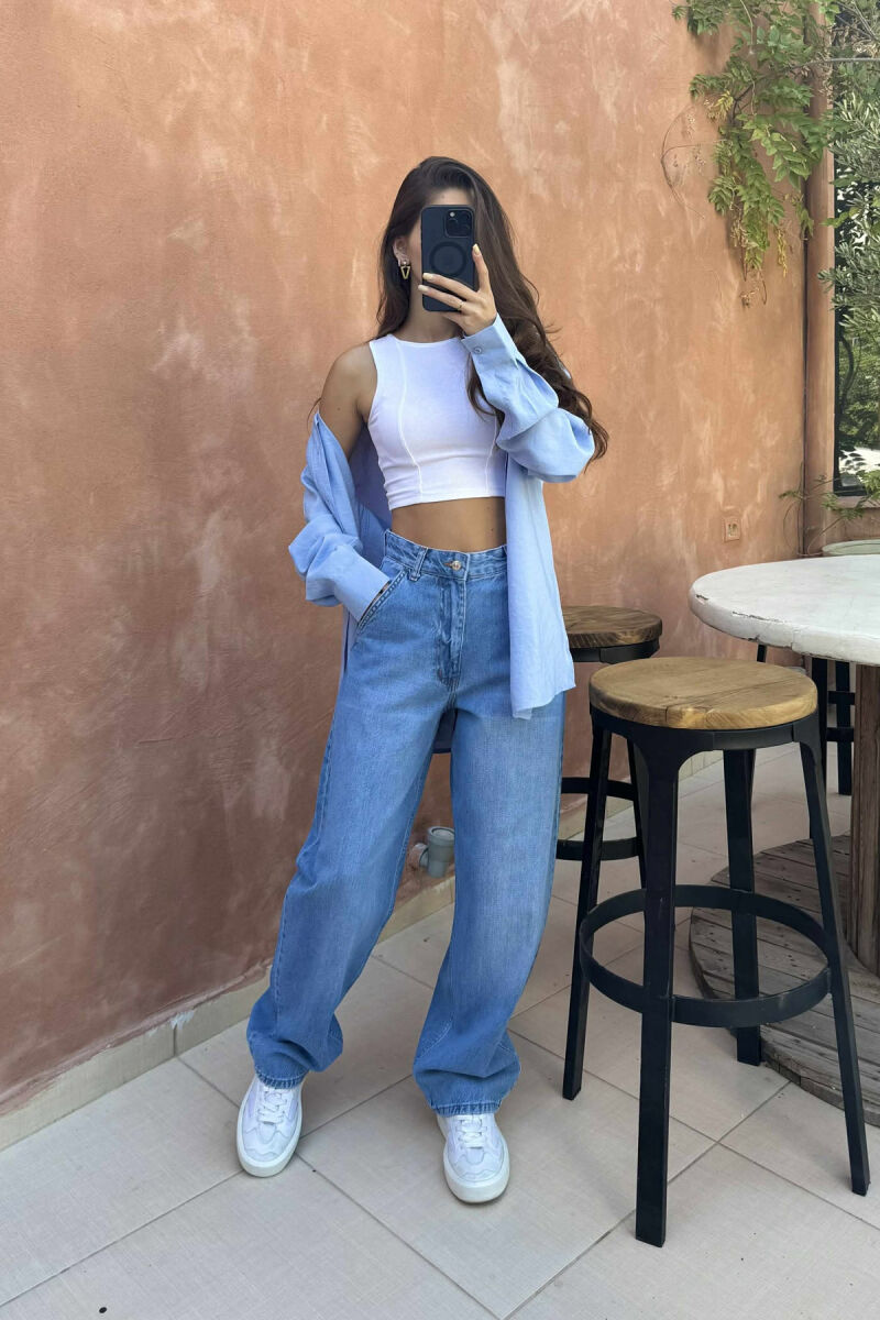 WIDE LEG WOMEN JEANS BLUE/BLU - 2