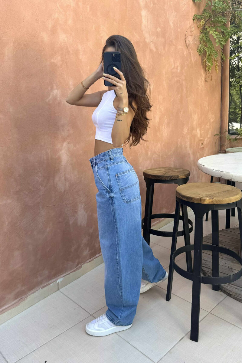 WIDE LEG WOMEN JEANS BLUE/BLU - 3