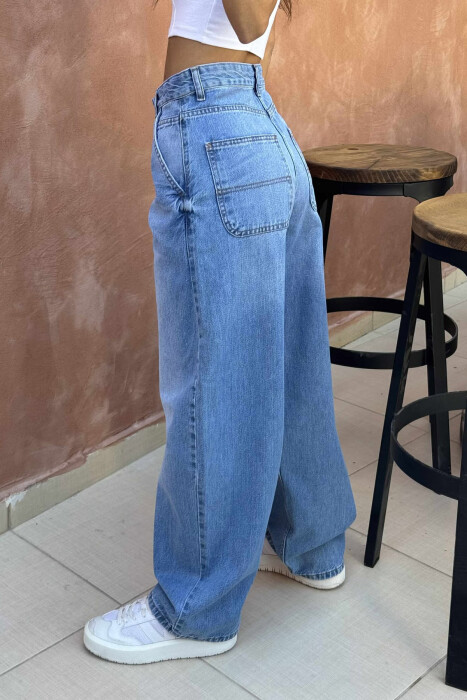 WIDE LEG WOMEN JEANS BLUE/BLU - 5