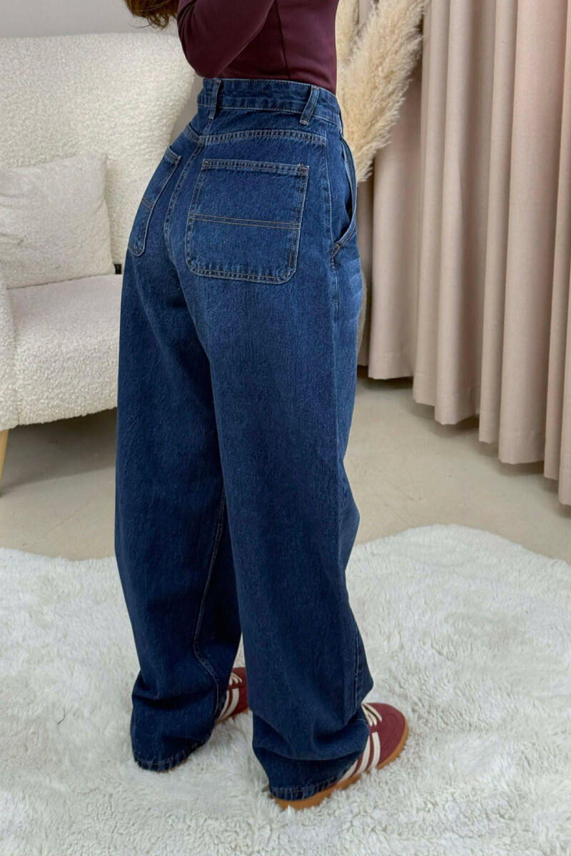 WIDE LEG WOMEN JEANS ELECTRIC BLUE/BLEL - 3