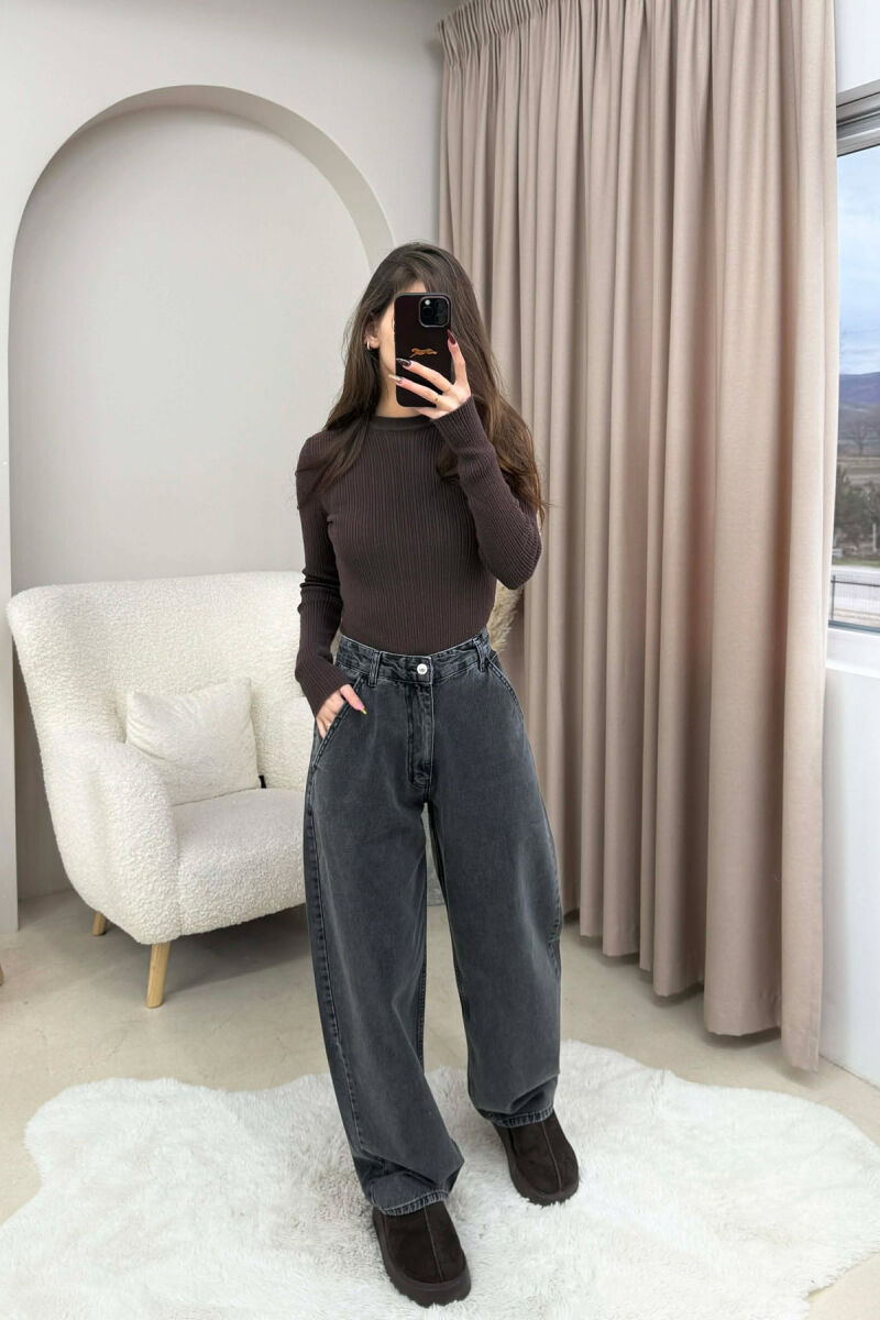 WIDE LEG WOMEN JEANS GREY/GRI - 1