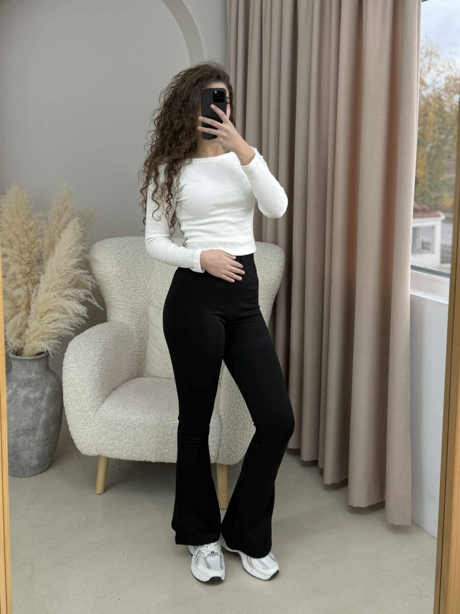 WIDE LEG WOMEN LEGGINGS BLACK/ E ZEZE - 1