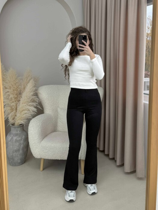 WIDE LEG WOMEN LEGGINGS BLACK/ E ZEZE - 5