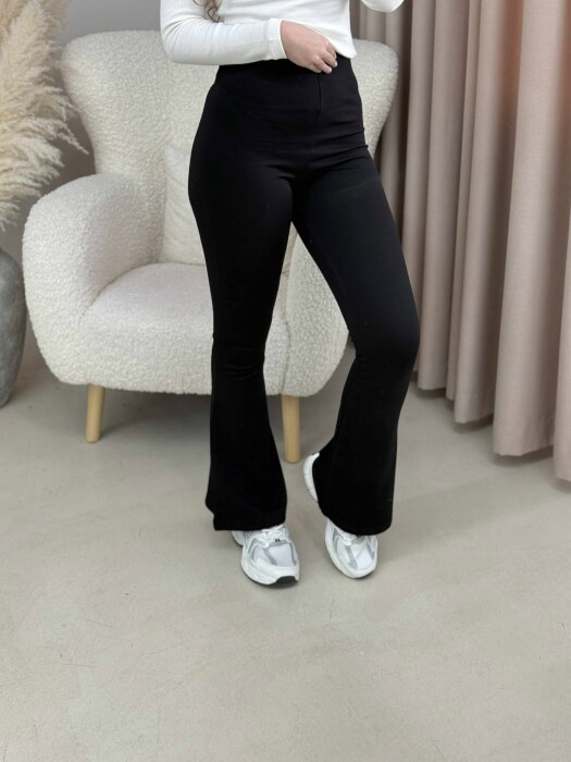 WIDE LEG WOMEN LEGGINGS BLACK/ E ZEZE 