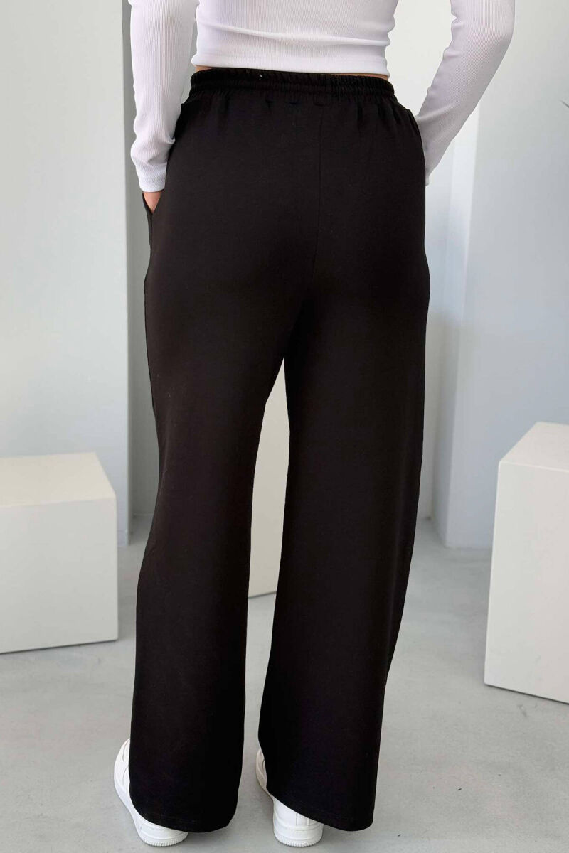 WIDE LEG WOMEN SWEATPANTS IN BLACK COLOR - 1