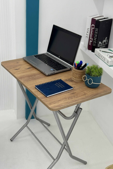 WOODEN SIMPLE FOLDING TABLE LIGHT BROWN/KAZB - KLAUDIO FASHION