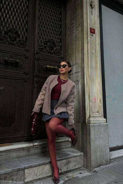 WOOL SIMPLE WOMEN JACKET BEIGE/BEZHE - 3