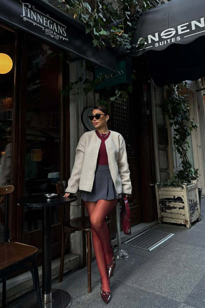 WOOL SIMPLE WOMEN JACKET CREAM/KREM - 1