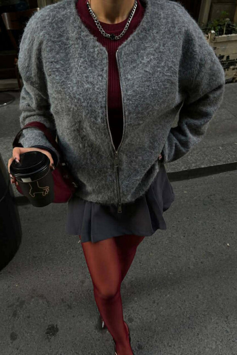 WOOL SIMPLE WOMEN JACKET GREY/GRI - 3