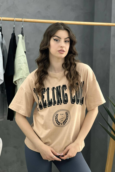 WRITING WOMEN T-SHIRT BEIGE/BEZHE 