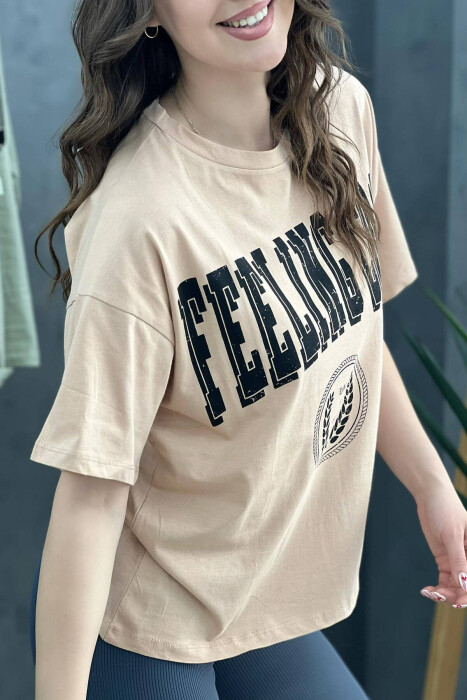 WRITING WOMEN T-SHIRT BEIGE/BEZHE - 2