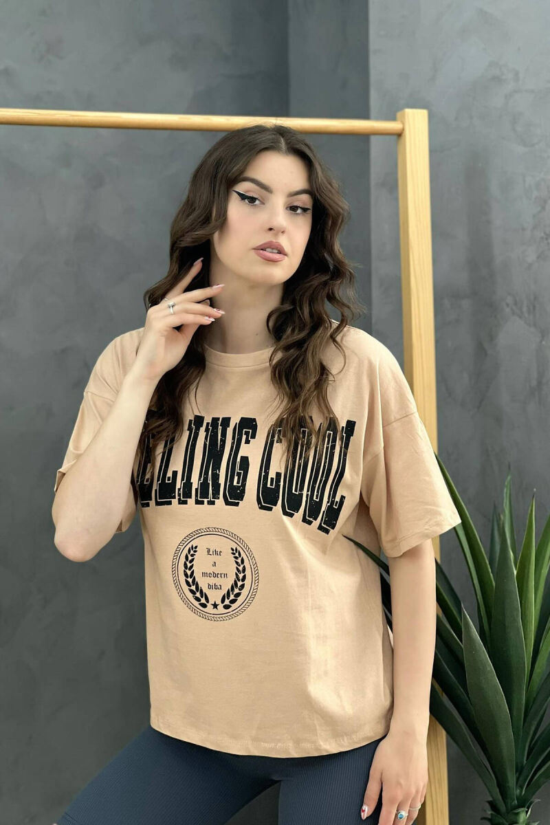WRITING WOMEN T-SHIRT BEIGE/BEZHE - 3