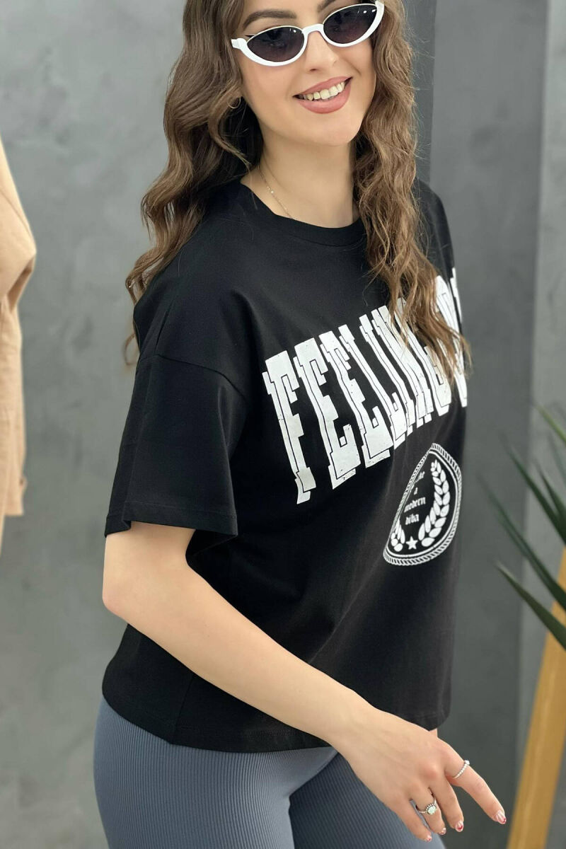 WRITING WOMEN T-SHIRT BLACK/ E ZEZE - 2