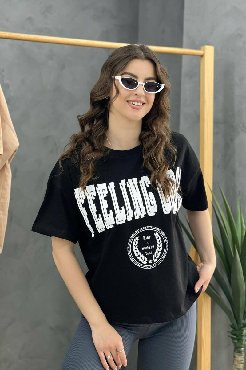 WRITING WOMEN T-SHIRT BLACK/ E ZEZE - 3