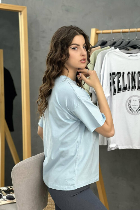WRITING WOMEN T-SHIRT LIGHTBLUE/BZ - 3
