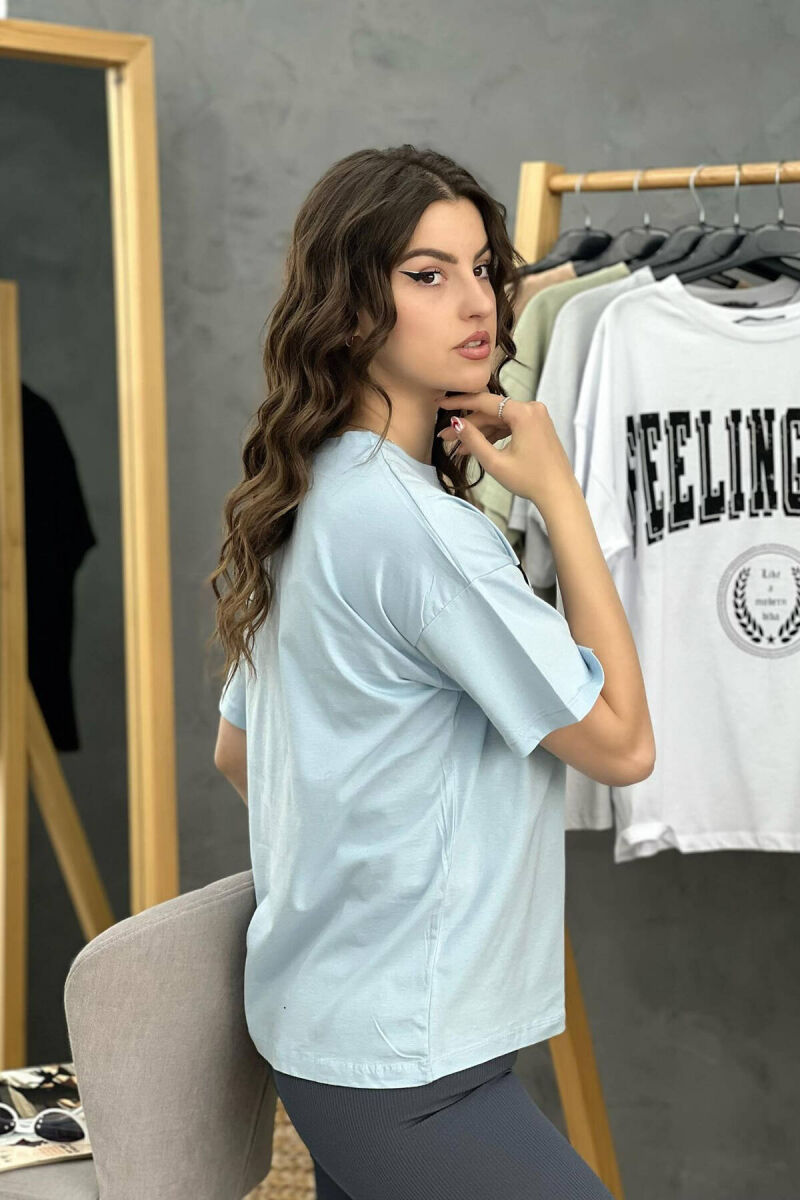 WRITING WOMEN T-SHIRT LIGHTBLUE/BZ - 3