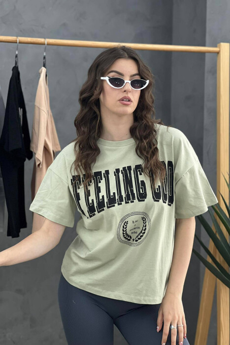 WRITING WOMEN T-SHIRT MINT/MENTE 