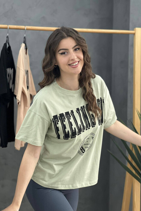 WRITING WOMEN T-SHIRT MINT/MENTE - 2