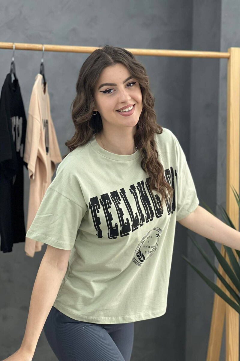 WRITING WOMEN T-SHIRT MINT/MENTE - 2