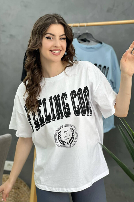 WRITING WOMEN T-SHIRT WHITE-E BARDHE 