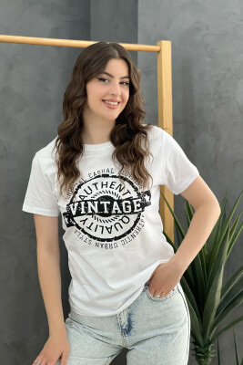 WRITING WOMEN T-SHIRT WHITE-E BARDHE 