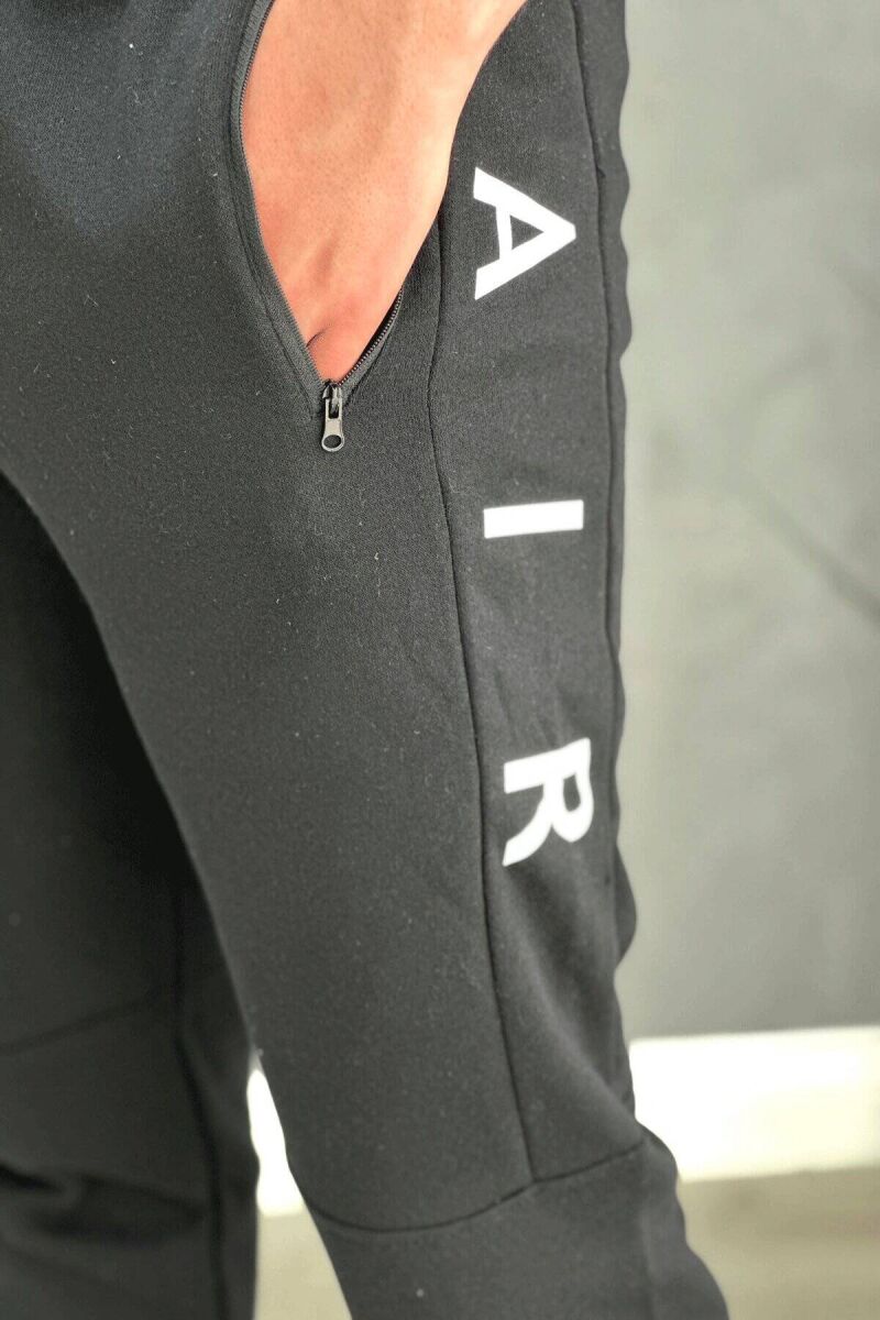 WRITTING COTTON FLUFFY MAN SWEATPANTS BLACK/ E ZEZE - 3