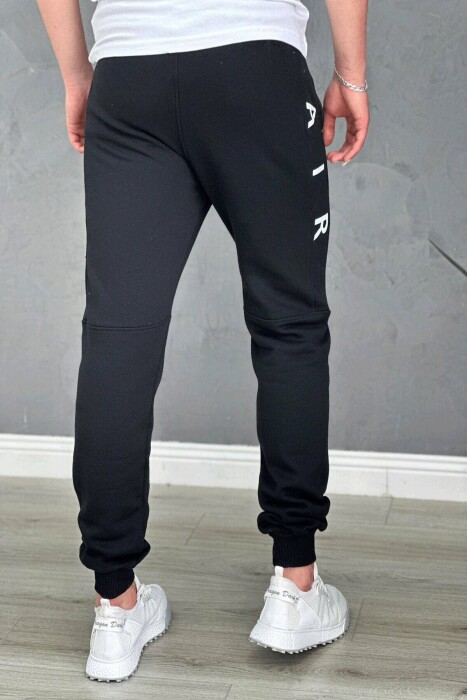 WRITTING COTTON FLUFFY MAN SWEATPANTS BLACK/ E ZEZE - 5