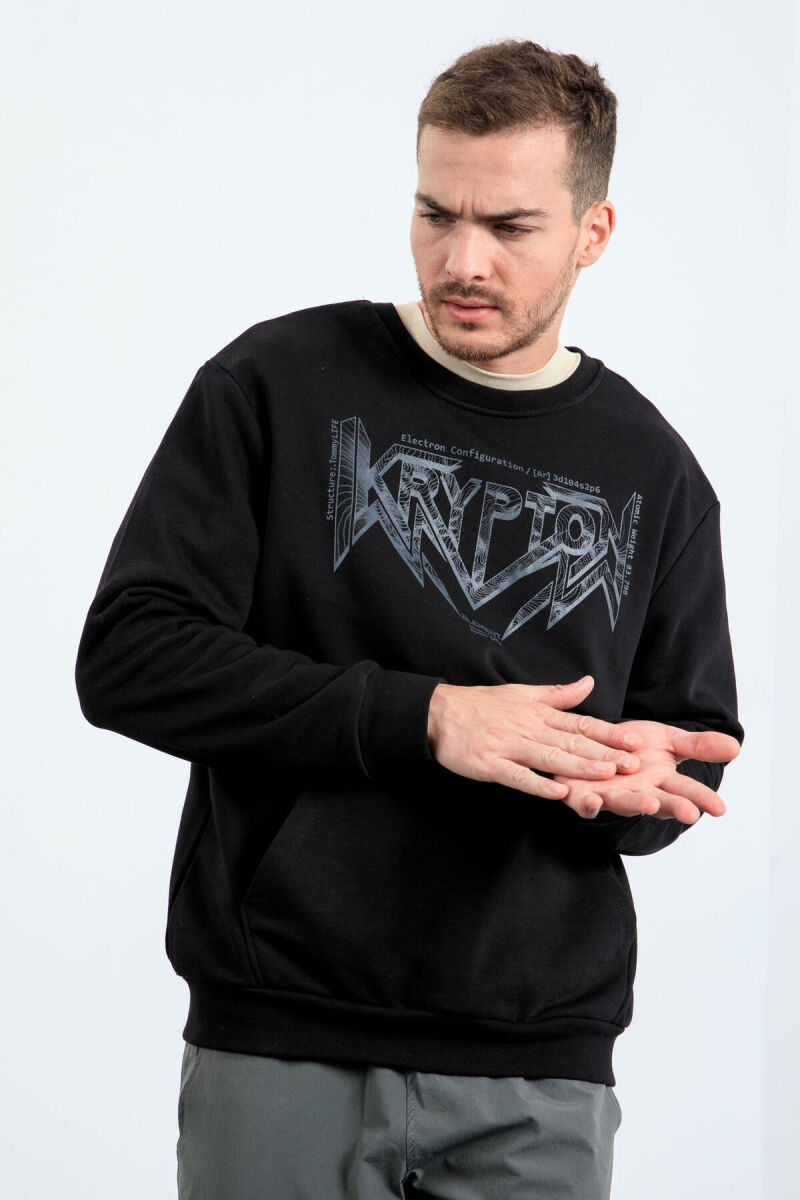 WRITTING ONE COLOR MEN HODDIE BLACK/ E ZEZE - 2