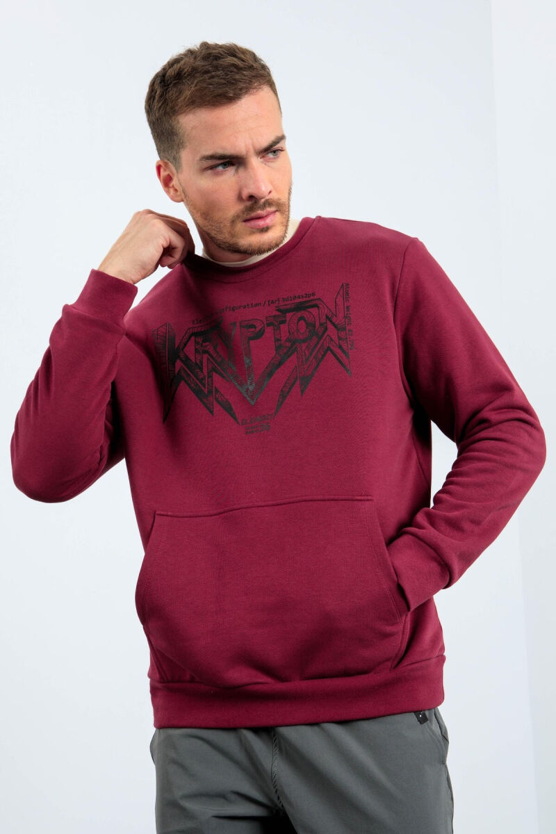 WRITTING ONE COLOR MEN HODDIE BUYRDGUNDY/VISHNJE - 1