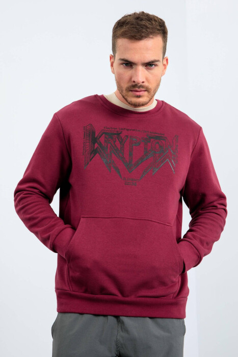 WRITTING ONE COLOR MEN HODDIE BURGUNDY/VISHNJE - 2