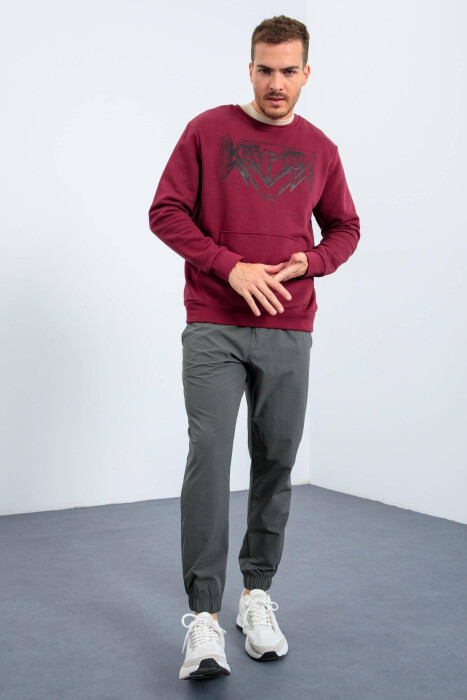 WRITTING ONE COLOR MEN HODDIE BURGUNDY/VISHNJE - 3