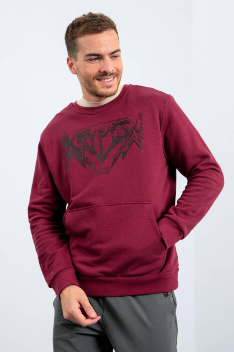 WRITTING ONE COLOR MEN HODDIE BURGUNDY/VISHNJE - 6