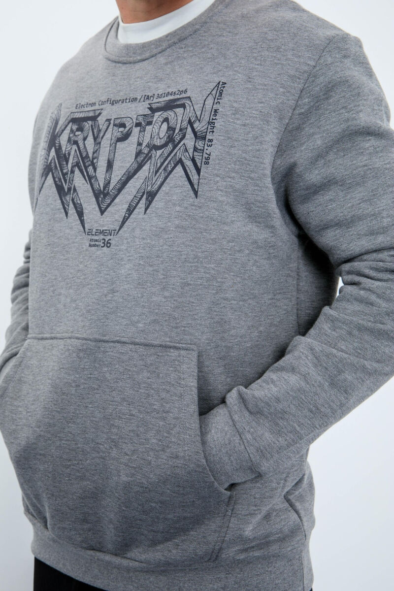 WRITTING ONE COLOR MEN HODDIE GREY/GRI - 4