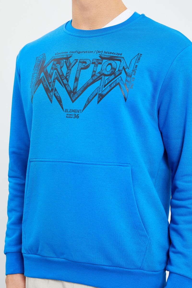 WRITTING ONE COLOR MEN HODDIE LIGHTBLUE/BZ - 7