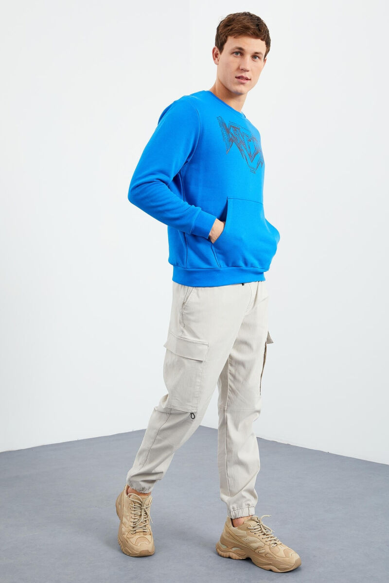 WRITTING ONE COLOR MEN HODDIE LIGHTBLUE/BZ - 8