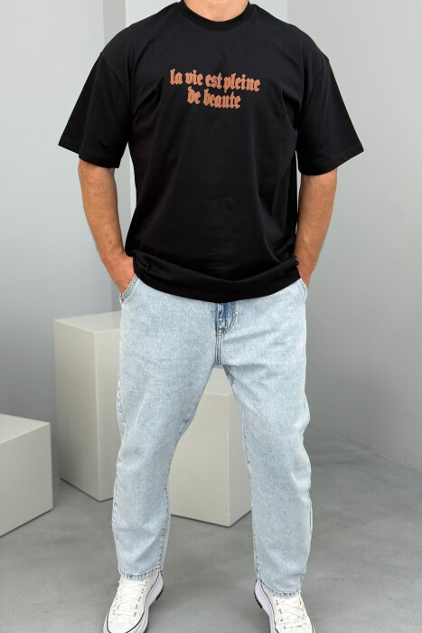 WRITTINGS BACK IMAGE MEN T-SHIRT BLACK/ E ZEZE 