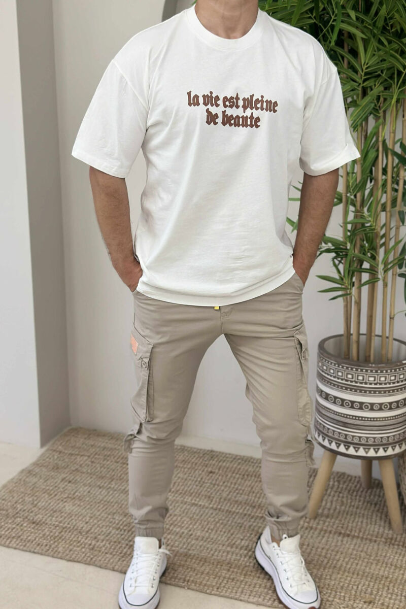 WRITTINGS BACK IMAGE MEN T-SHIRT WHITE-E BARDHE - 1