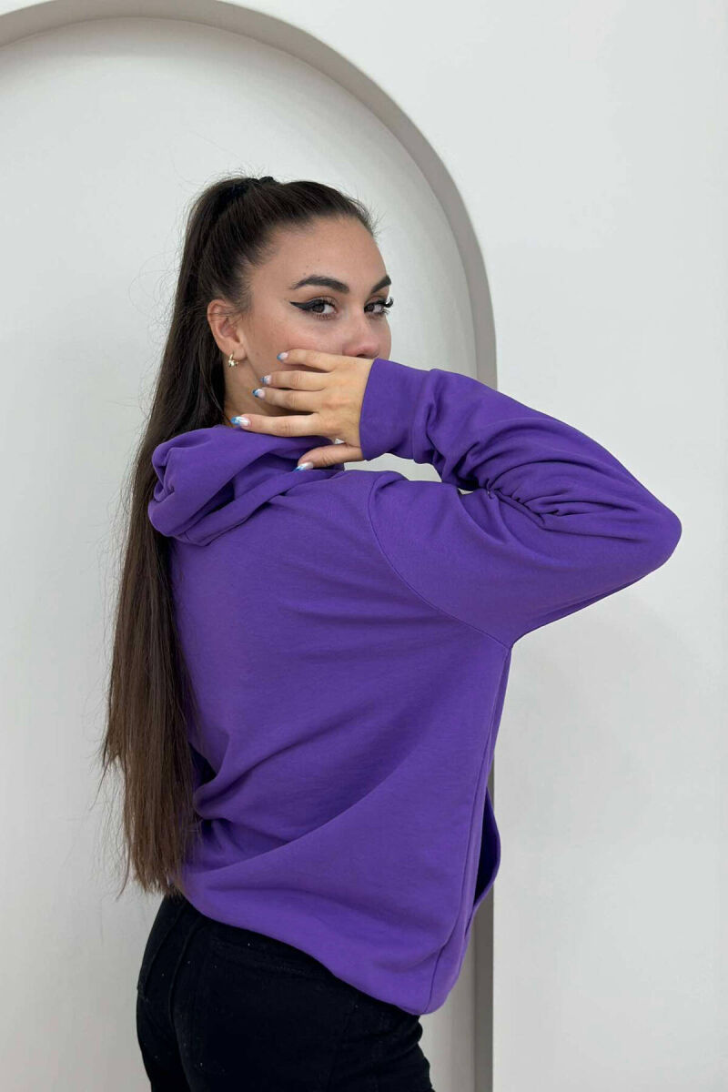 WRITTINGS COTTON HOOD WOMAN HOODIE PURPLE/LEJLA - 4