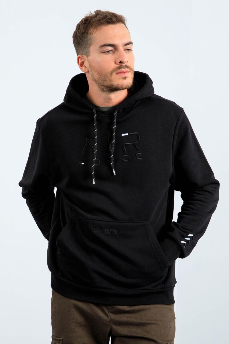 WRITTINGS COTTON MEN HOODIE BLACK/ E ZEZE - 1